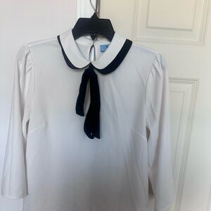 Black and white blouse.
